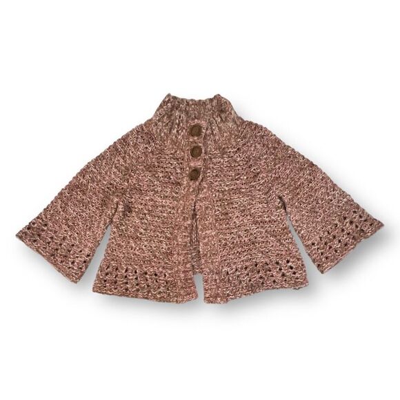 Free People Chunky Metallic Knit Bell Sweater Size Large - Picture 1 of 7